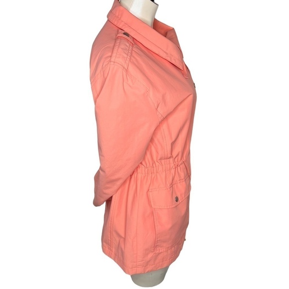 TALBOTS Water Resistant Cotton Anorak Rain Jacket Coral Orange Women's Size XS - Picture 6 of 16